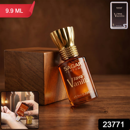 Wukusy Sagar Java Vanilla Roll-on Attar bottle with vanilla scent, alcohol-free perfume oil for men and women, 9.9 ml.