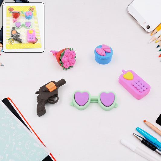 Colorful Wukusy Mix Design 1 Set of stylish erasers featuring different designs, perfect for children, gifts, or school prizes.