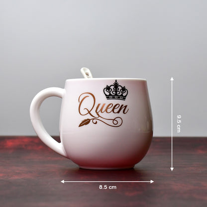 Wukusy 4975 multi-design ceramic coffee mug with spoon, boxed for gifting, microwave safe, ideal for tea or coffee.