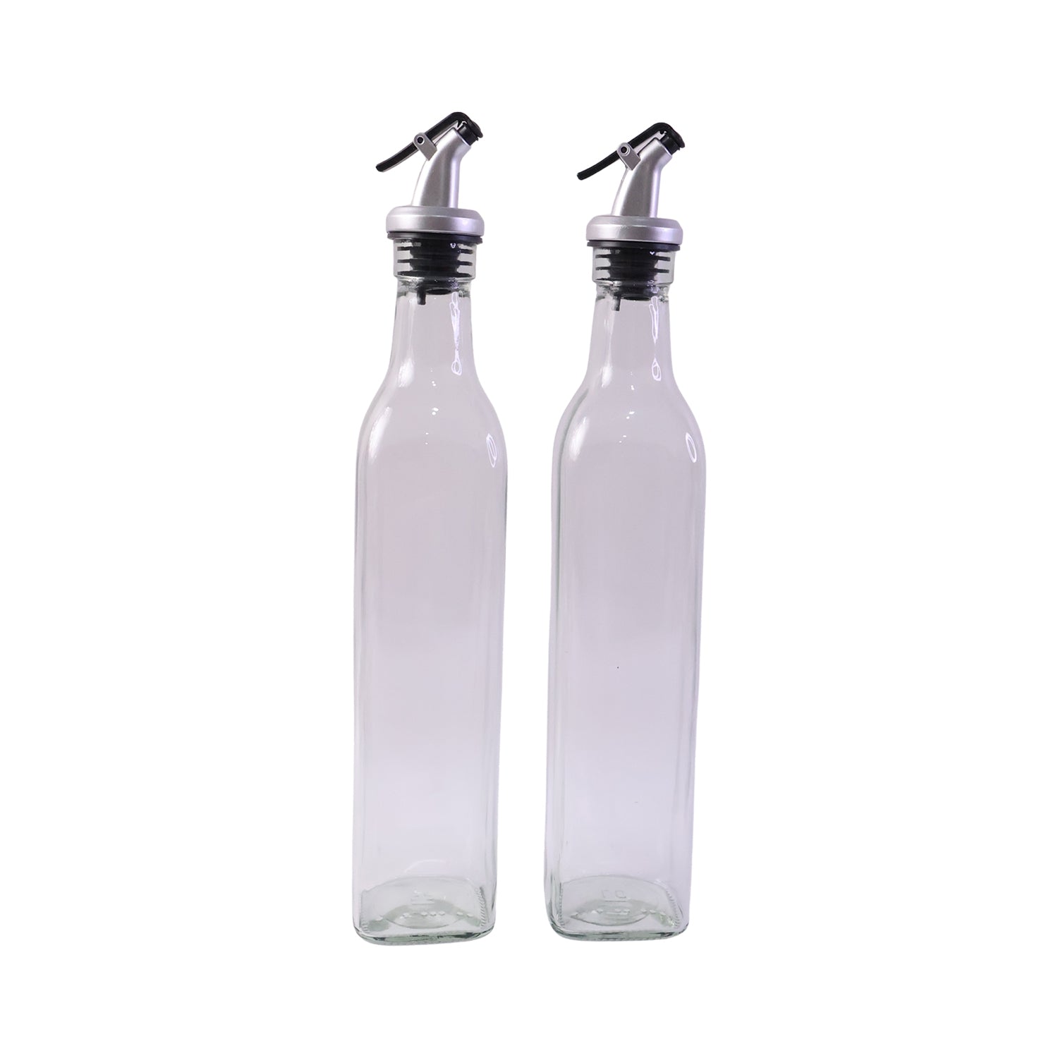 Wukusy glass oil dispenser bottles set with transparent, leak-proof design for olive oil and vinegar storage.