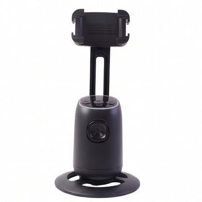 Wukusy Smart AI auto face tracking mobile holder mounted on a car dashboard, holding a smartphone with a sleek design.