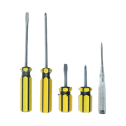 Wukusy 12-piece premium home tool kit set with carry case, featuring screwdrivers, pliers, hammer, and wrenches for household repairs