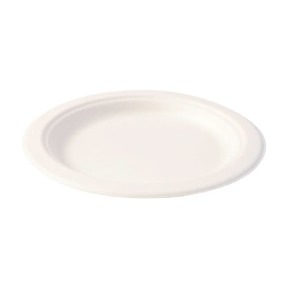 Wukusy Freshee 6-inch round compostable bagasse plate, set of 10, eco-friendly disposable tableware for home and kitchen use