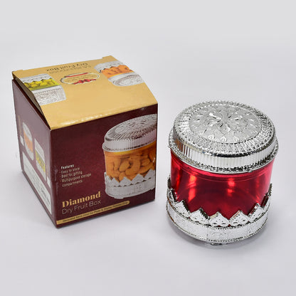 Wukusy 5203 Diamond Design dry fruit storage container, elegant home decor box with diamond pattern for kitchen organization.