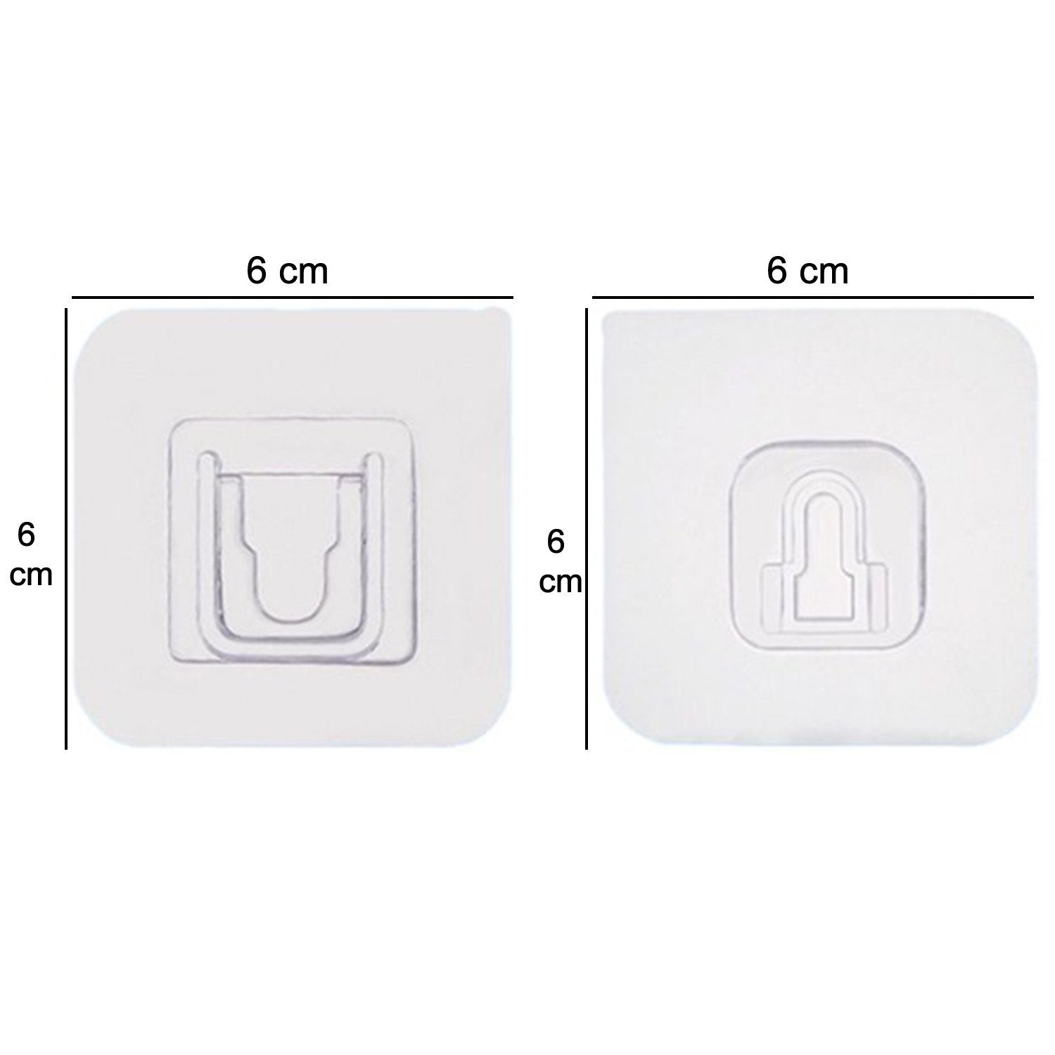 Pair of Wukusy 1746 adhesive plastic wall hooks, heavy-duty hooks for hanging items, shown attached to a wall surface.