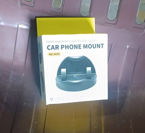 Wukusy 2-in-1 car anti-slip mat and phone holder, non-slip sticky mount for secure phone placement in vehicle.