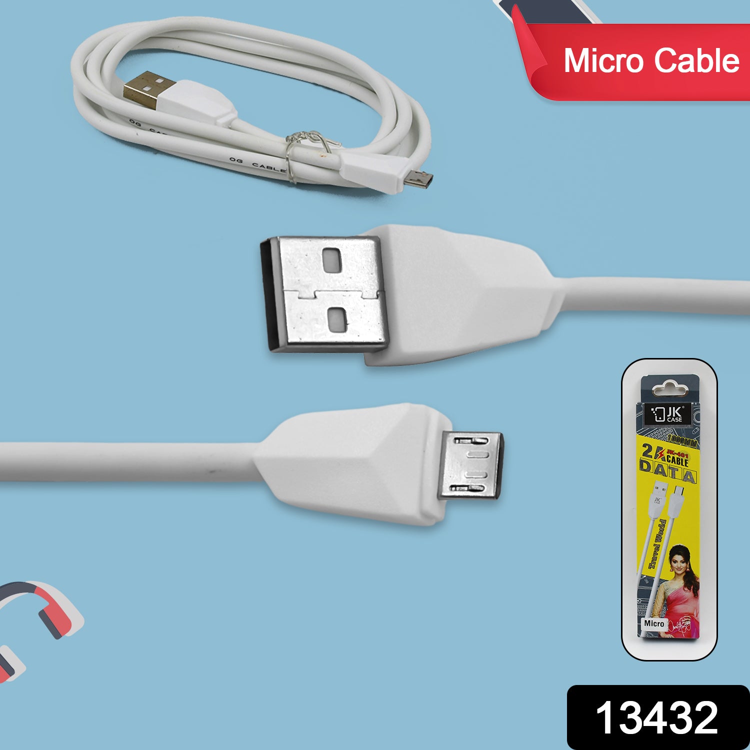 Wukusy 2A fast charging Android Micro USB cable, 1000mm length, durable accessories for quick data transfer and charging.