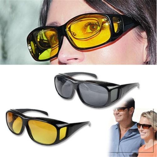 Wukusy 507 Night HD Vision Driving Anti-Glare Eyeglasses shown in a close-up with clear lenses and black frame.