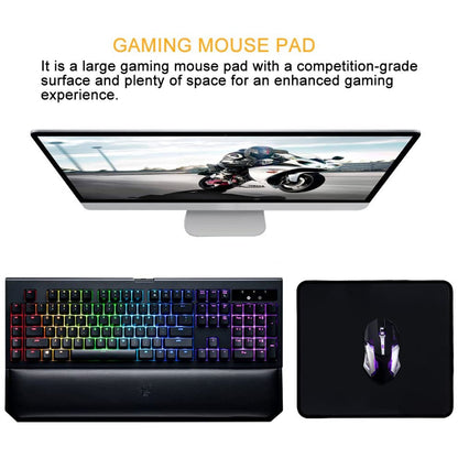 Wukusy Simple Mouse Pad for computer mouse, black fabric surface with smooth texture, designed for comfortable use during computing tasks.
