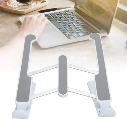 Wukusy adjustable laptop stand holder with foldable legs and high-quality fiber for ergonomic positioning and stability.