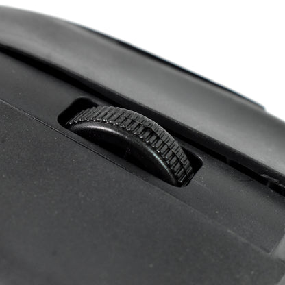 Wukusy Wired Optical Mouse M-022 for computers and laptops, black computer accessory with wired connection, ergonomic design.