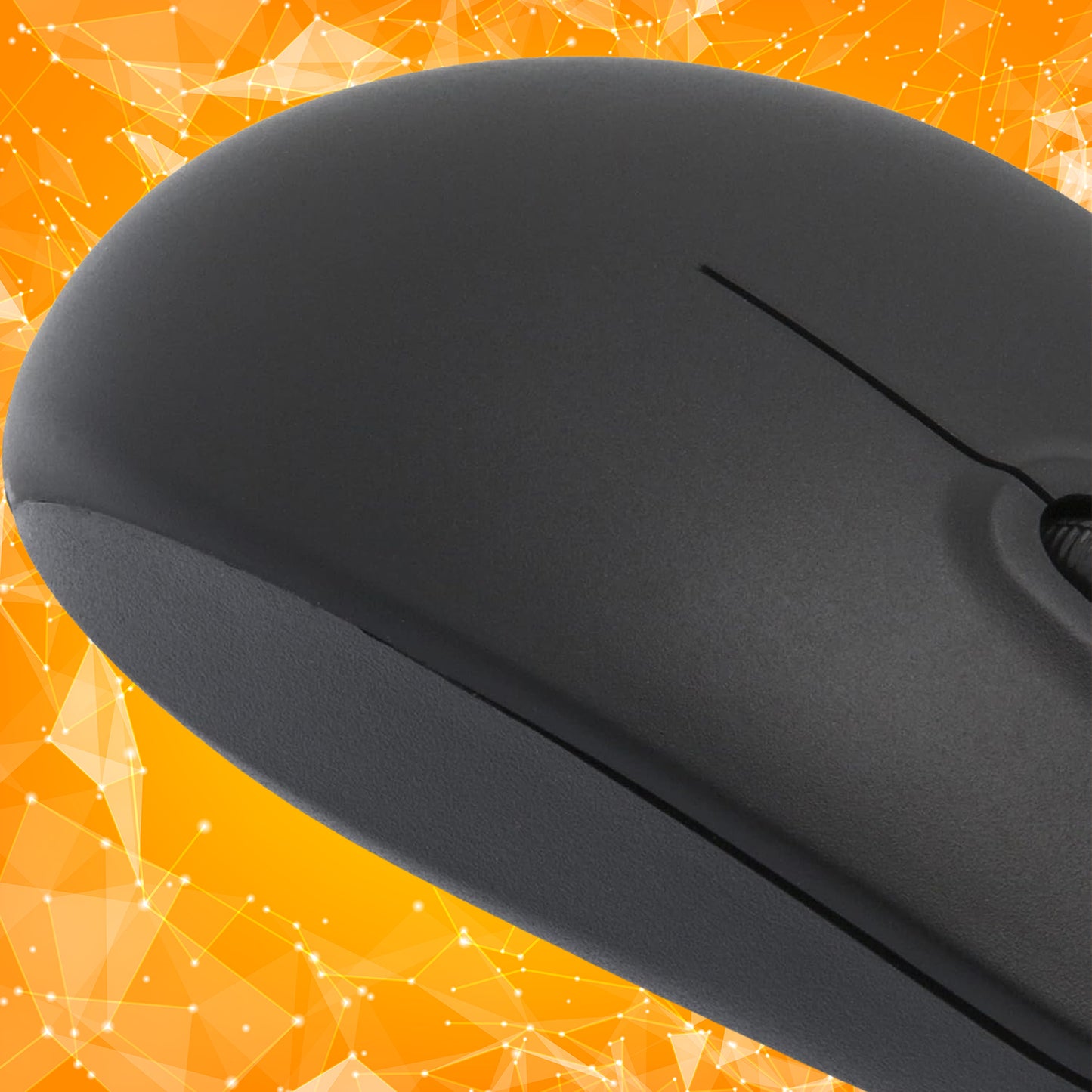 Wukusy wired optical computer mouse M-111, black ergonomic accessory for laptops and desktops, with USB connection.