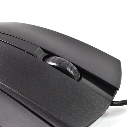 Wukusy wired optical computer and laptop mouse, black, ergonomic design, suitable for PC and laptop use.