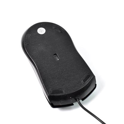 Wukusy wired optical mouse for computer or laptop, black, with ergonomic design, connected via USB for precise control.