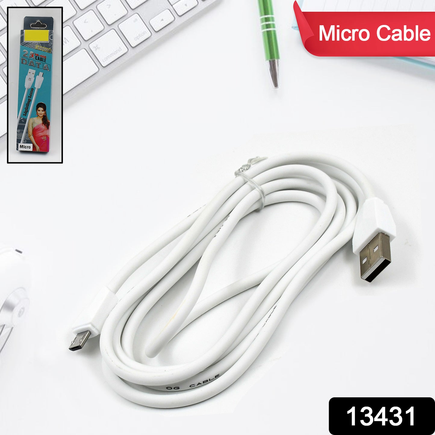 Wukusy fast charging Android Micro USB cable, 1500mm length, durable accessory for quick device charging.