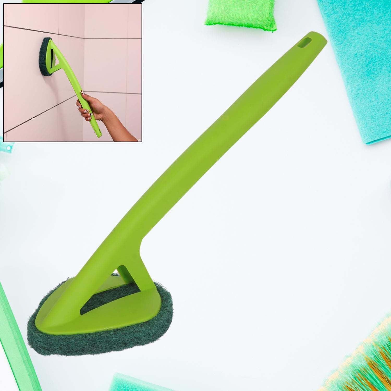 Wukusy Scrubber Hockey with long handle accessory for cleaning, featuring a sturdy design and ergonomic grip.
