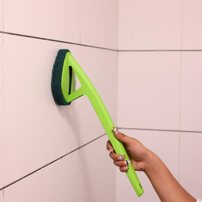 Wukusy hockey scrubber with long handle, kitchen cleaning accessory, durable plastic cleaning tool for dishes and surfaces