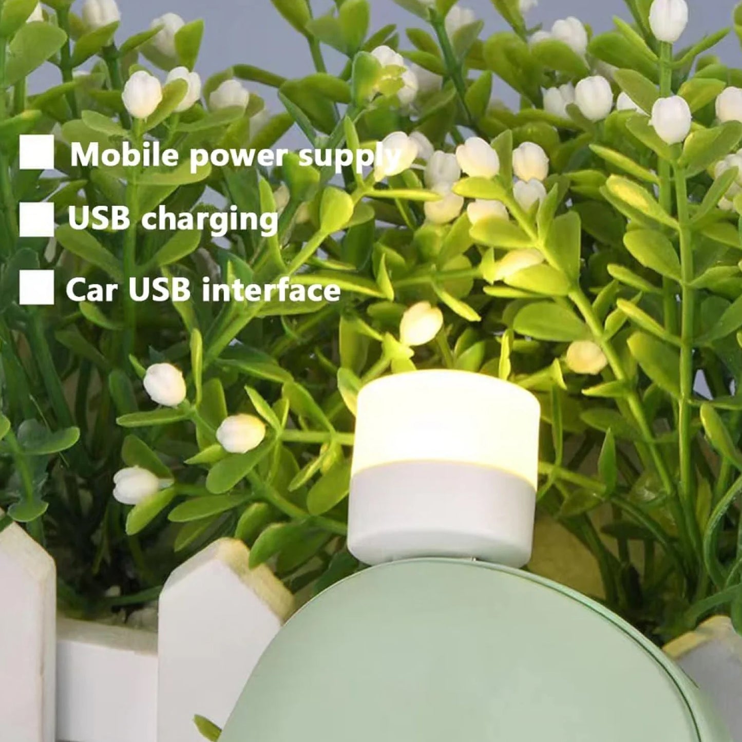 Set of five Wukusy USB LED lamps, mini portable night lights for PC and laptop, in mixed colors, ideal as accessories.