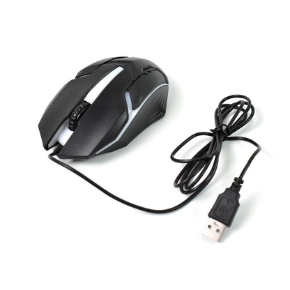 Wukusy USB wired gaming mouse with ergonomic design, featuring a sleek black body and customizable buttons for comfortable gaming.