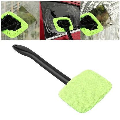 Wukusy windshield glass cleaner wiper with microfiber cloth, 38 cm long, car accessories for streak-free cleaning of car windows.