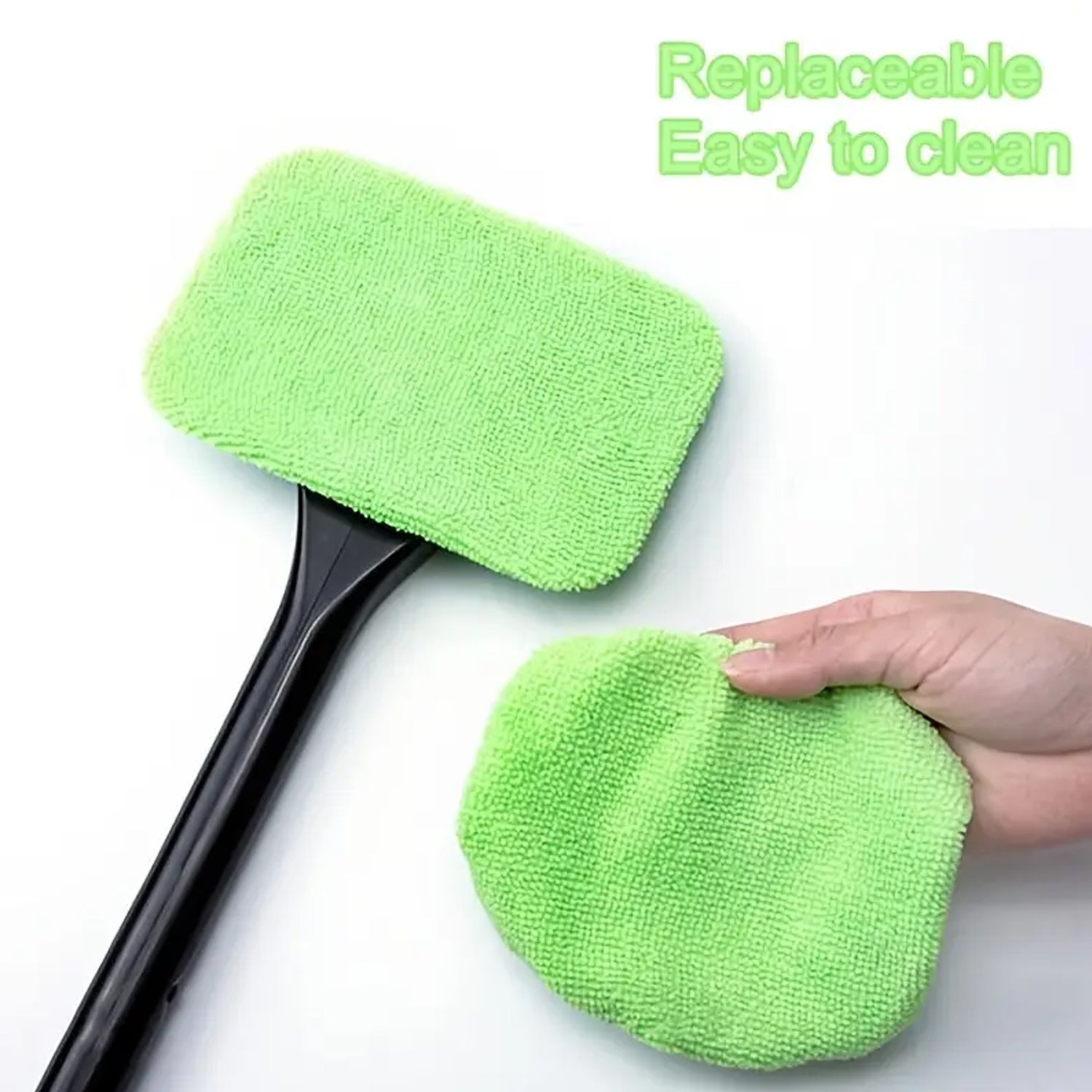 Wukusy windshield glass cleaner wiper with microfiber cloth, 38 cm long, for car window cleaning and easy glass maintenance.