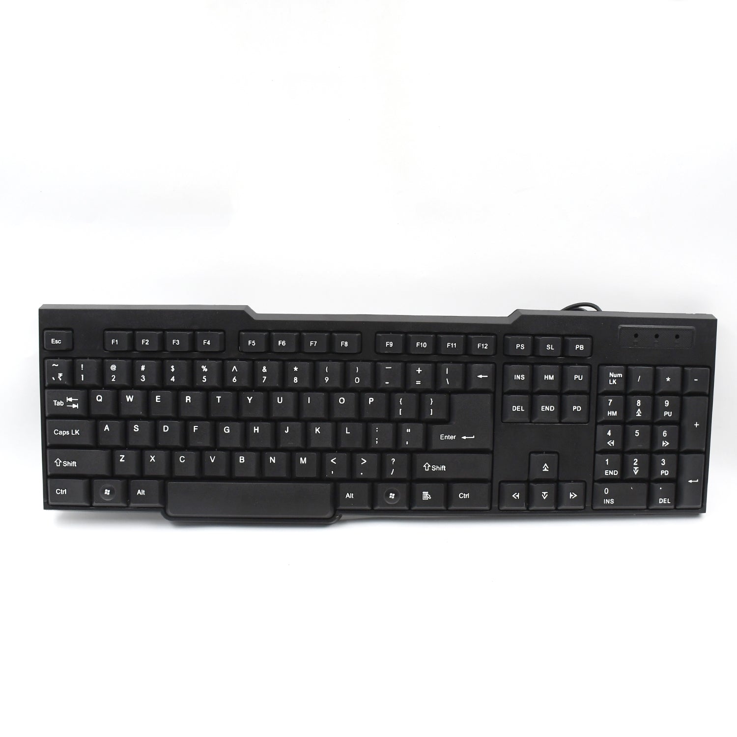 Wukusy wired USB keyboard with 104 keys, standard layout, black design, used as a computer accessories typing device.