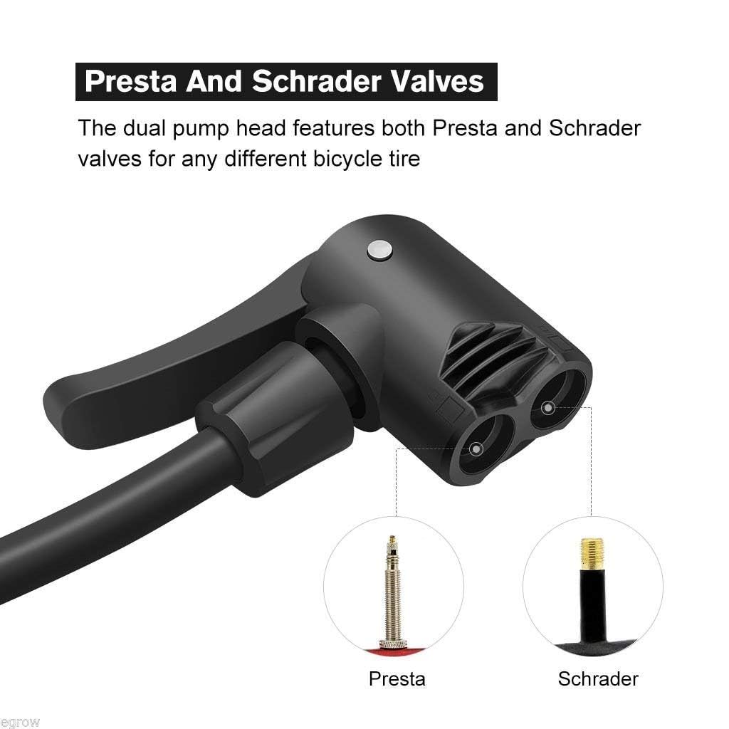 Wukusy portable mini bike pump with foot activation and pressure gauge, designed for bicycle tires and cycling use.