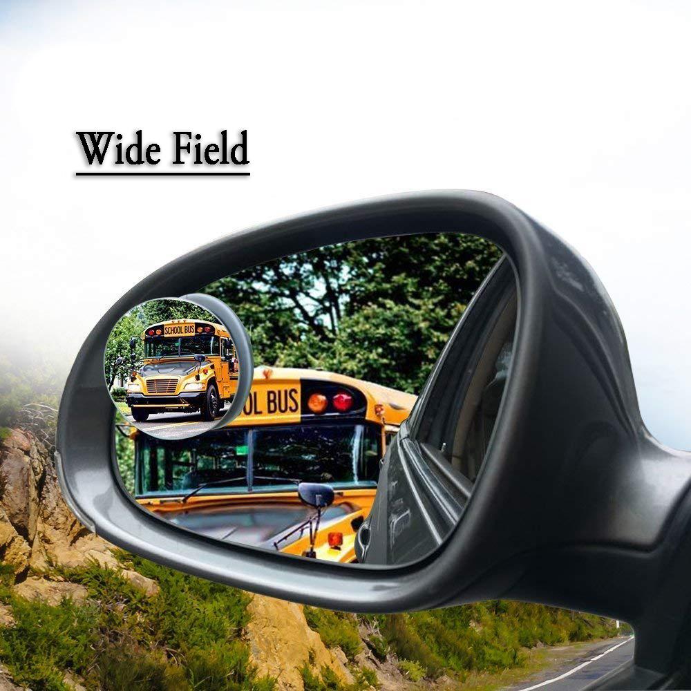 Pair of Wukusy 1512 blind spot round wide-angle adjustable convex rear view mirrors for automotive use.
