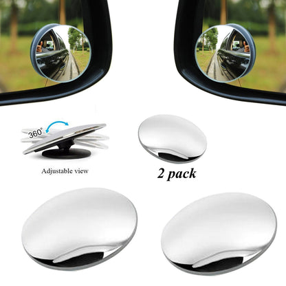 Pair of Wukusy 1512 Blind Spot Round Wide Angle Adjustable Convex Rear View Mirrors for automotive use.