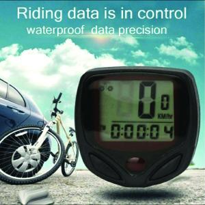 Wukusy automotive cycle computer showing trip distance, timer, and durable design for bike or vehicle tracking.