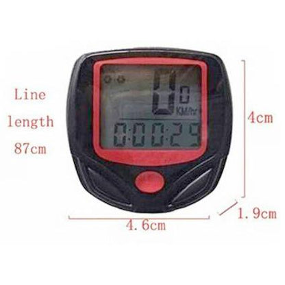 Wukusy 1539 automotive cycle computer with trip distance and timer, durable design, mounted on bicycle handlebar.