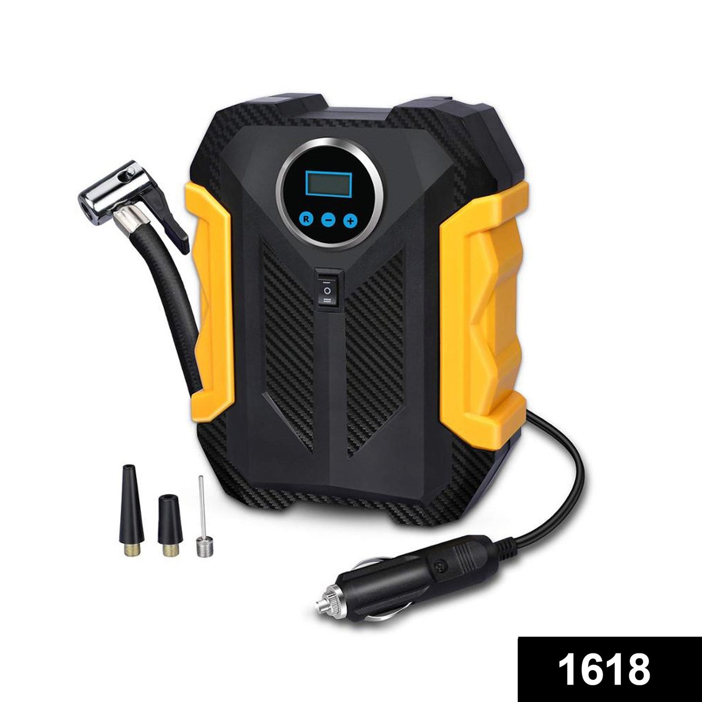 Wukusy portable electric car and bike tire air compressor pump for inflating automotive tires.
