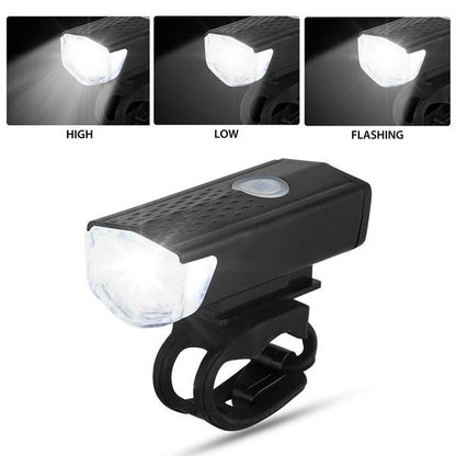 Wukusy USB rechargeable bicycle light set with 400 lumens super bright front headlights for enhanced visibility.