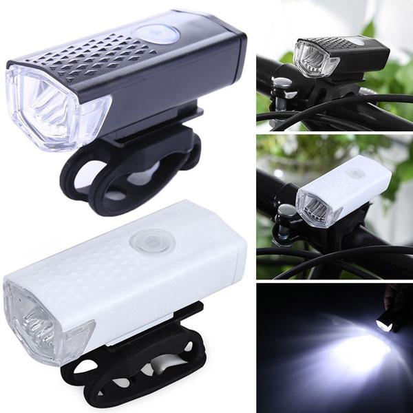 Wukusy USB rechargeable bicycle light set with 400 lumens super bright front headlights for enhanced visibility during rides.