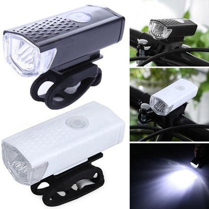 Wukusy USB rechargeable bicycle light set with 400 lumens super bright front headlights for enhanced visibility during rides.
