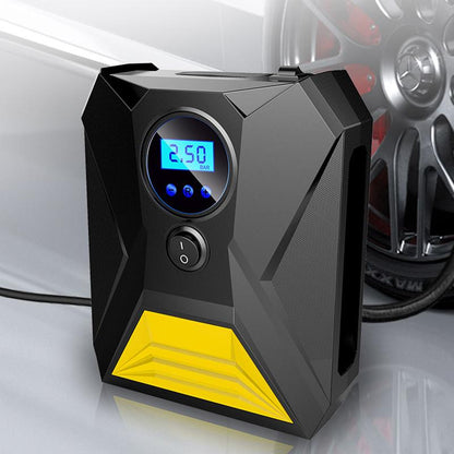 Wukusy Digital Car Tyre Inflator portable air compressor pump for automotive tire inflation, compact and easy to use.