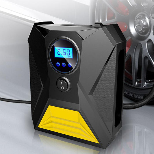 Wukusy Digital Car Tyre Inflator portable air compressor pump for automotive tire inflation, compact and easy to use.