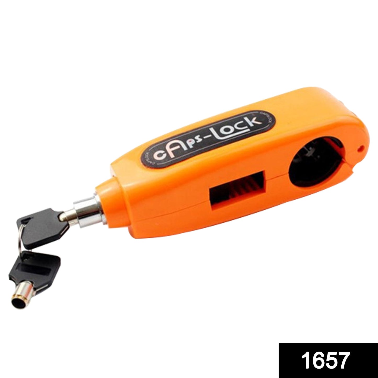 Wukusy Heavy Duty Bike Brake Lock securing handlebar and brake lever for enhanced bicycle security.