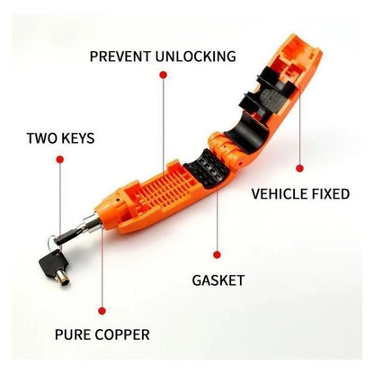 Wukusy 1657 heavy-duty bike brake lock securing handlebar and brake lever for motorcycle or bicycle security.