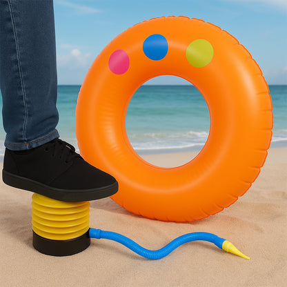 Wukusy 1680 portable foot air pump with hose for automotive use, compact and easy to operate for inflating tires.