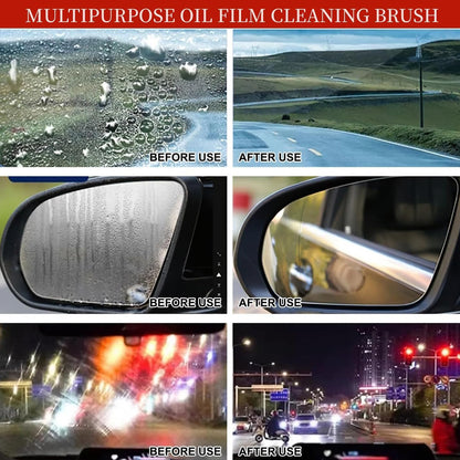 Wukusy 2-in-1 Car Oil Film Cleaning Brush for automotive use, with dual-sided design for cleaning car surfaces and oil film removal.