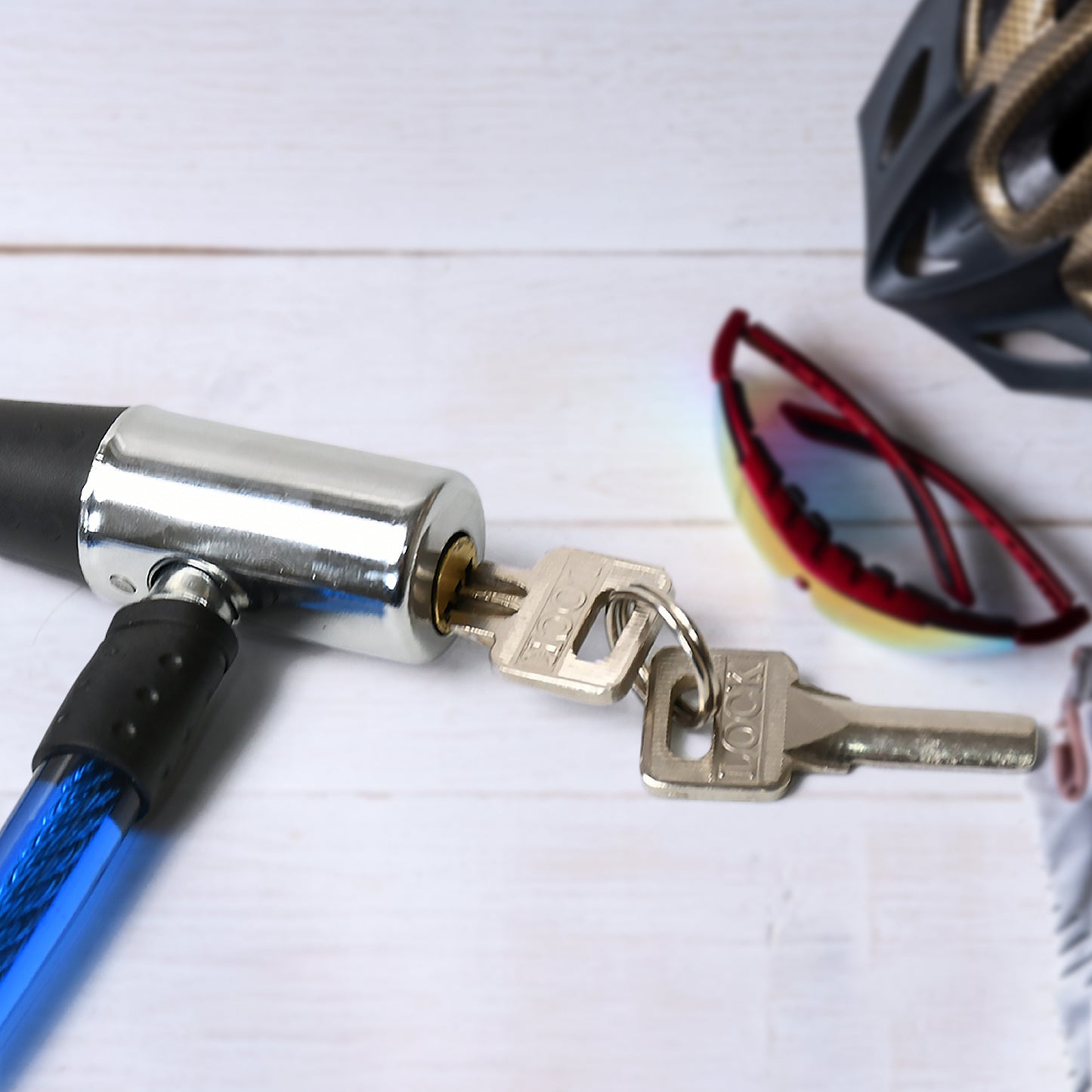 Wukusy 228 Multi-Purpose Automotive Key Lock with key shown, durable metal construction for secure locking.