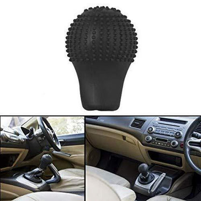 Wukusy automotive silicone gear shift knob protective cover with anti-scratch design, universal fit, and sleek black finish.