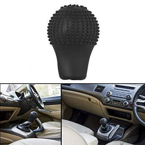 Wukusy automotive silicone gear shift knob protective cover with anti-scratch design, universal fit, and sleek black finish.