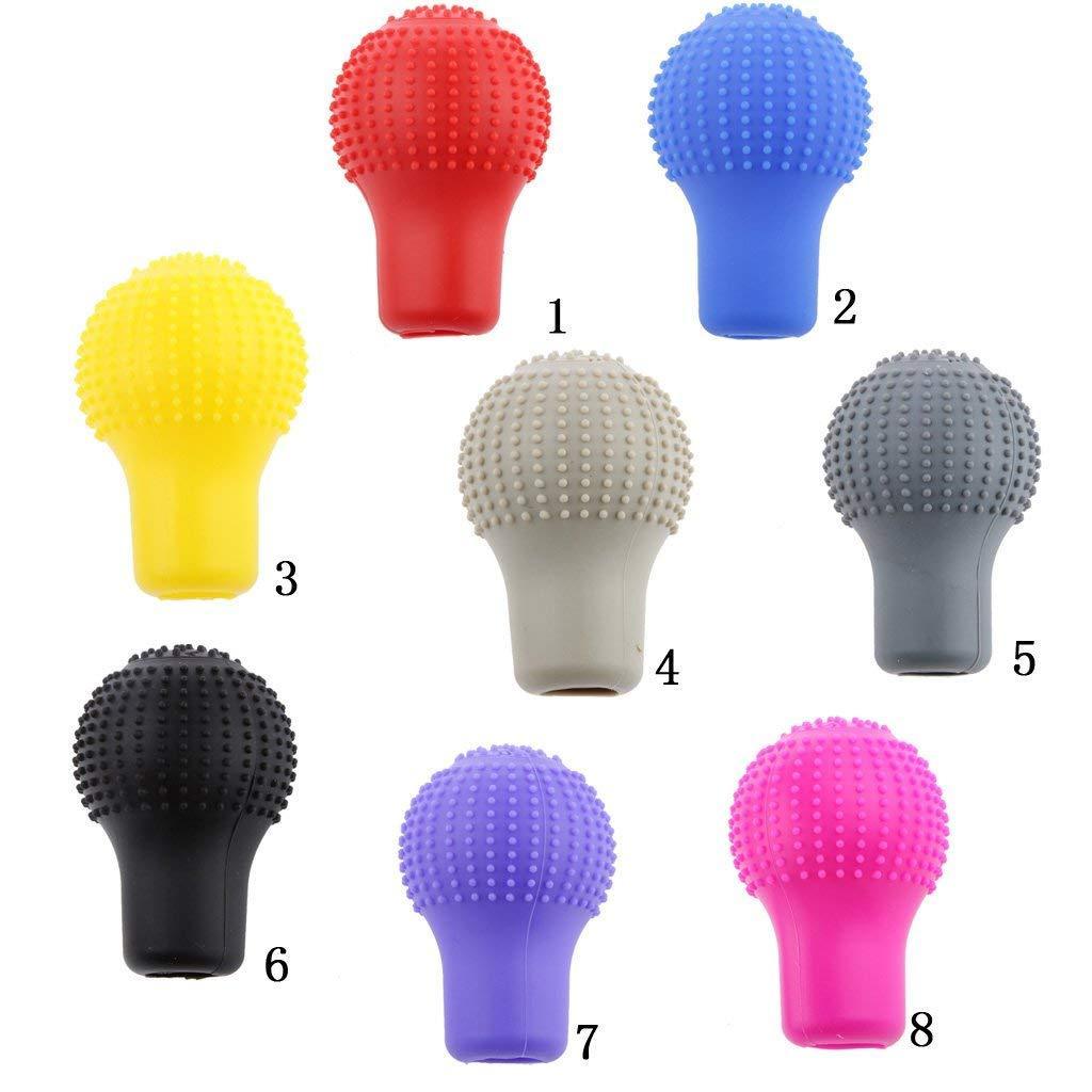 Wukusy anti-scratch silicone gear shift knob cover for automotive, universal fit, black protective cover on gear shift.