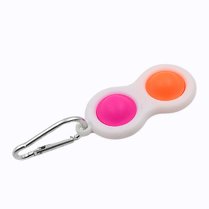 Wukusy 4850 Simple Dimple Fidget Toy Mini Keychain featuring colorful silicone bubbles for tactile fun and stress relief.
