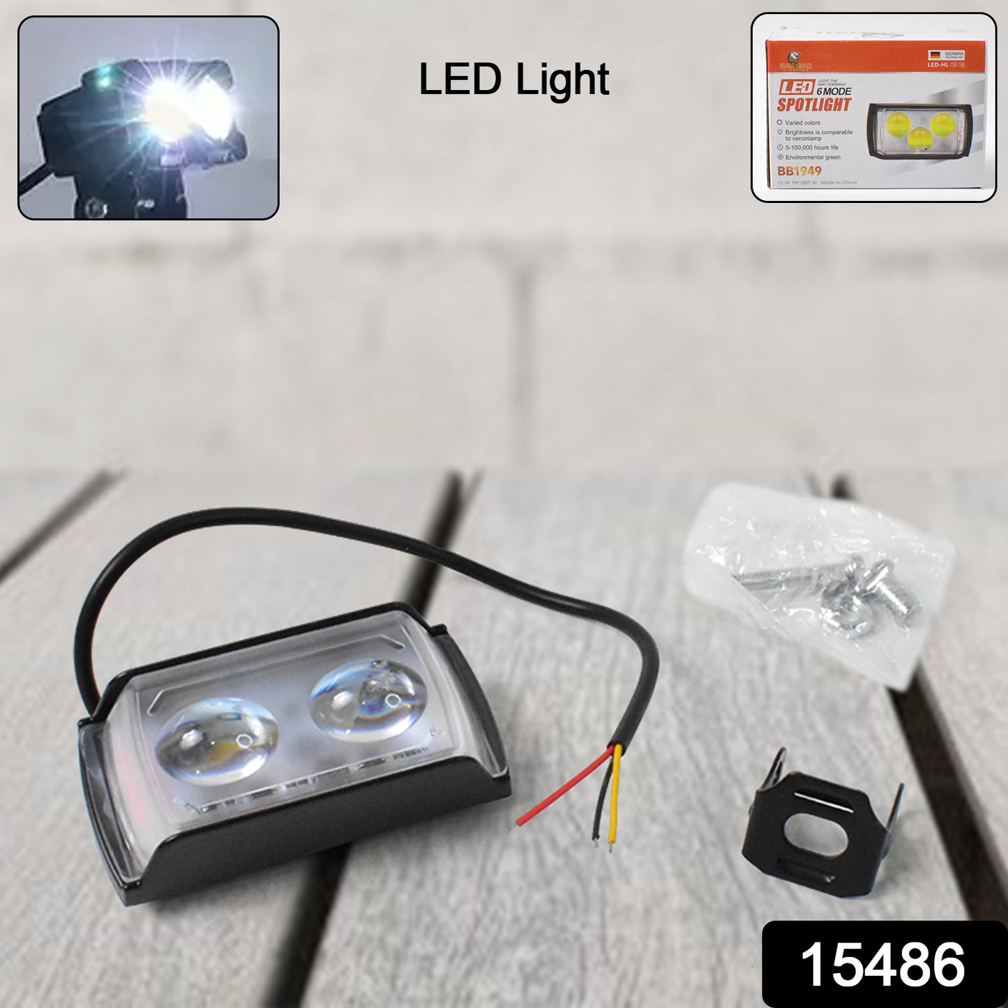 Wukusy 6-mode LED spotlight for automotive, ultra-mini double lens fog light, universal design, single piece with adjustable modes
