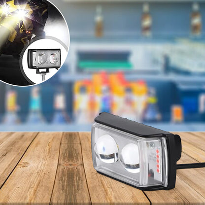 Wukusy 6-mode LED spotlight for automotive, ultra-mini double lens fog light, versatile universal design, single piece