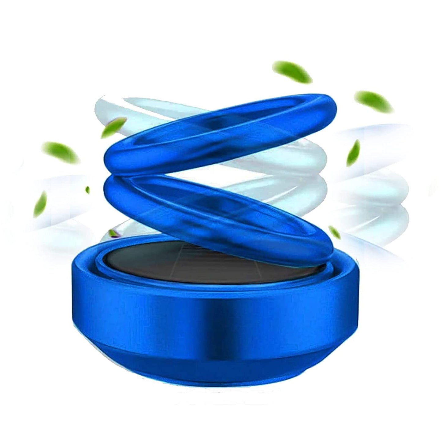 Wukusy Solar Power Car Aroma Diffuser with 360° rotating double ring design for car, dashboard, home, or office air freshener.