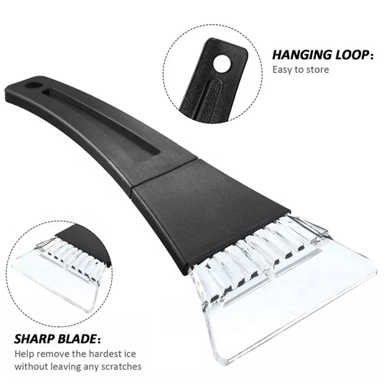 Wukusy automotive ice scraper with windshield and window cleaning tool for cars, designed for removing ice and frost from vehicle surfaces
